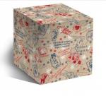 Коробка квадратная "С поздравлениями" (новогодняя)