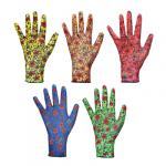 INBLOOM Перчатки садовые с нитриловым полуобливом, полиэстер, 9 размер, 23 см, 31 г, цветные