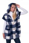 Жилет с капюшоном NEW Клетка СИНИЙ