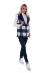 ЖАКЕТ меховой ЭЛЕГАНТ Клетка СИНИЙ