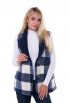 ЖАКЕТ меховой ЭЛЕГАНТ Клетка СИНИЙ