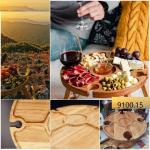 Винный столик на 4 бокала раскладной из дуба