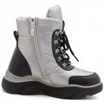 18500-16 серебро Ботинки зима для девочек (33-38)/8