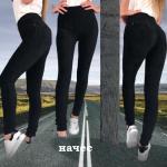 Брюки вельвет SIZE PLUS с начесом черные AN