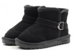 17103-1 BLACK Угги детские (натуральная замша, искусственный мех)