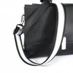 Плечевой ремень (стропа)  ADEL-250/1/регулируемый/ЧЕРНАЯ фур-а,  макс длина 120см,  черн/бел/серебро  241736