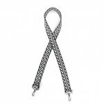 Плечевой ремень (стропа)  ADEL-250/регулируемый/ЧЕРНАЯ фур-а,  макс длина 120см,  галочки черн/белый  241735