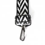 Плечевой ремень (стропа)  ADEL-250/регулируемый/ЧЕРНАЯ фур-а,  макс длина 120см,  галочки черн/белый  241735