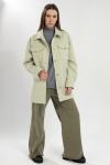 !Пальто-Рубашка Мини Салатовый