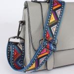 Плечевой ремень (стропа)  ADEL-250/регулируемый/ЧЕРНАЯ фур-а,  макс длина 120см,  зигзаг серый  242203