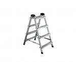 Стремянка AI двусторонняя 4 ступени алюминий, h=96 см, профиль 40*20 мм, до 120 кг, арт.111404 UFUK