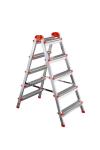 Стремянка ЯРУС двусторонняя 5 ступ. сталь оцинк., h=119 см, профиль 40*20 мм, до 120 кг, арт.122405 PERILLA