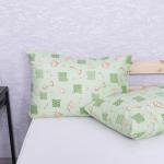 Наволочка Бязь детская 366/2 Жирафики цвет зеленый в упаковке 2 шт 50/70 см