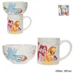 Столовый набор 2 предмета My Little Pony Радуга / MLPS2-2 /6/ керамика + Игрушка