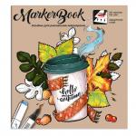 Альбом для рисования маркерами 195х195 мм, 40 л, блок - белая маркерная бумага 80 г/м?, арт. 60505 УЮТНАЯ ОСЕНЬ /обложка полноцветная печать, клеевое скрепление с откидной крышкой, УФ-лак сплошной/