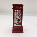 Декоративный LED светильник "Телефонная будка" с Дед Морозом 12 см (12 шт в уп)
