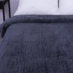 Покрывало велсофт Зиг-заг цвет темно-серый 150/200