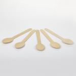 Ложка одноразовая деревянная 160мм, КОМПЛЕКТ 100шт, БЕЛЫЙ АИСТ, 607573