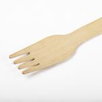 Вилка одноразовая деревянная 160мм, КОМПЛЕКТ 100шт, БЕЛЫЙ АИСТ, 607574