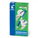 Карандаш механический 0,5 мм, PILOT H-185 Super Grip, ластик, резиновый грип, корпус синий, H-185-SL