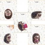 Тетрадь 12л. ПЗБМ клетка, конгревное тиснение, Ёжик (5 видов), 019852