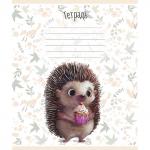 Тетрадь 12л. ПЗБМ клетка, конгревное тиснение, Ёжик (5 видов), 019852