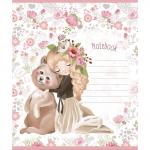 Тетрадь 12л. ПЗБМ клетка, фольга, Нежность (5 видов), 017446