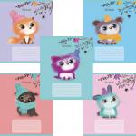 Тетрадь 12л. ПЗБМ клетка, фольга, Шмяк! (5 видов), 017996