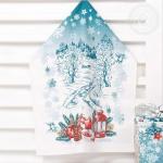 Комплект полотенец "Синий иней" 50*60 см - 3 шт. рогожка хлопок 100%