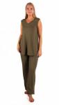 Костюм женский вискоза лапша с брюками "Миранда" хаки