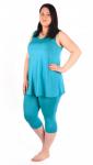 Костюм женский вискоза с бриджами "Ирма" бирюза