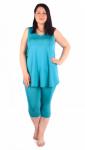 Костюм женский вискоза с бриджами "Ирма" бирюза
