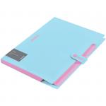 Папка 5 отделений Berlingo Haze, А4, 600 мкм, на кнопке, голубая, софт-тач, XF4_05921