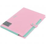 Папка 5 отделений Berlingo Haze, А4, 600 мкм, на кнопке, розовая, софт-тач, XF4_05923