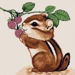 KH0909 Картина по номерам (20Х20) БУРУНДУЧОК С ЕЖЕВИКОЙ (10 цветов) 1/60  В