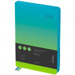 Ежедневник датированный 2022 г., A5, 184 л., кожзам, Berlingo Radiance, зеленый/голубой градиент, DD2_93503