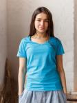 Футболка женская голубая м115г