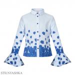 Блузка БЛ-1836-29 Синие розы
