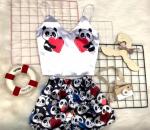 Детский атласный костюм ПАнды с шортами Xi