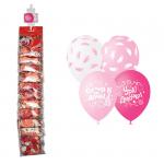 Воздушные шары,   5шт., М12/30см, К рождению девочки, пастель+декор, ассорти, европ,стрип., 4690296054380