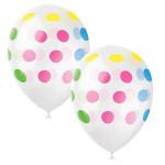 Воздушные шары,  25шт, М12/30см, Горошек разноцветный, декоратор, шелк, 6 054 281