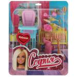 Аксессуары для кукол 29 см младенец,стульчик для кор мления и акс,блистер КАРАПУЗ в кор . 36 шт