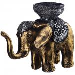 169-251 подсвечник "слон" 19*13 см цвет: золото
