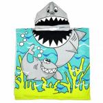Детская накидка с капюшоном из микрофибры "Акула"