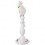 169-339 фигурка интерьерная "попугай" 12*33 см цвет: белый/золото