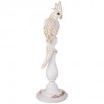169-339 фигурка интерьерная "попугай" 12*33 см цвет: белый/золото