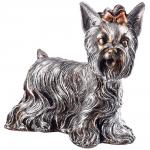 169-306 фигурка декоративная "собака йорк"  33*28 см цвет: серебро