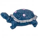 169-273 фигурка декоративная "черепаха" 14*9*6 см цвет: синий/серебро