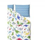 Комплект постельного белья Ночь Нежна Дино пати (зеленый), БЯЗЬ 120 ГР. 1.5 СП. 50Х70 (1)