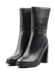 2A282-05B-1 BLACK Полусапоги женские (натуральная кожа, байка)